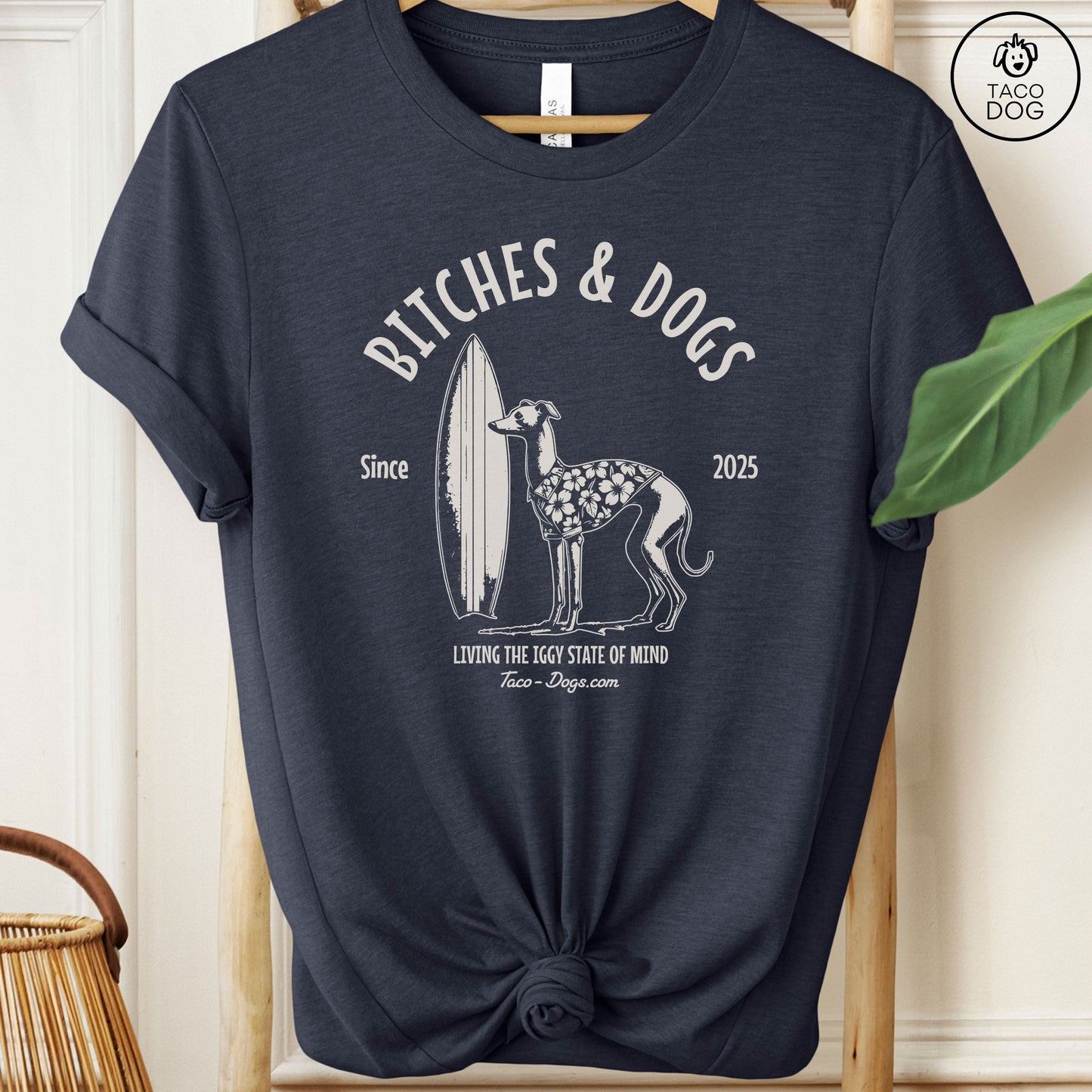 Bitches & Dogs Whippet Iggy Italian Greyhound Surf T-Shirt