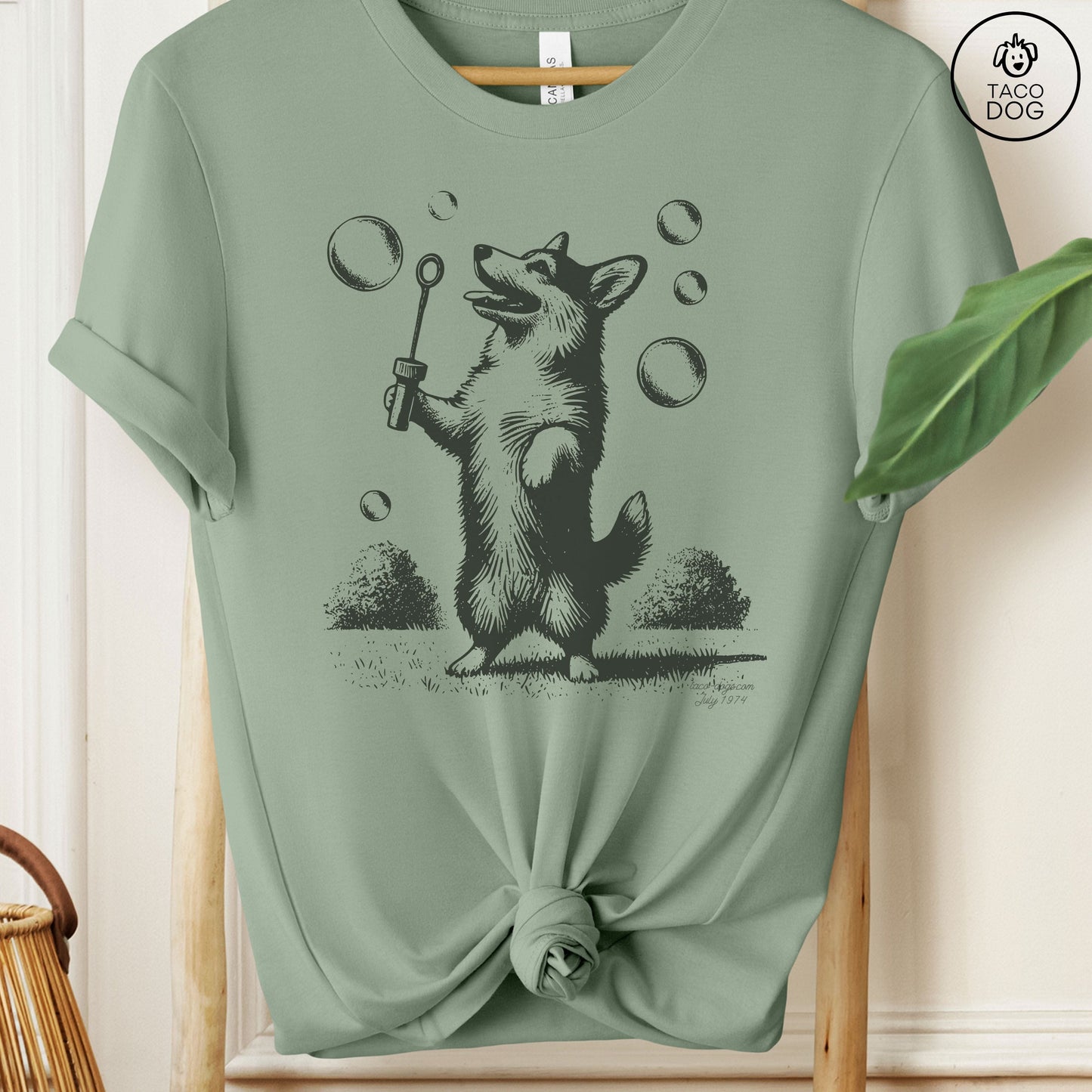 Corgi Blowing Bubbles T-Shirt