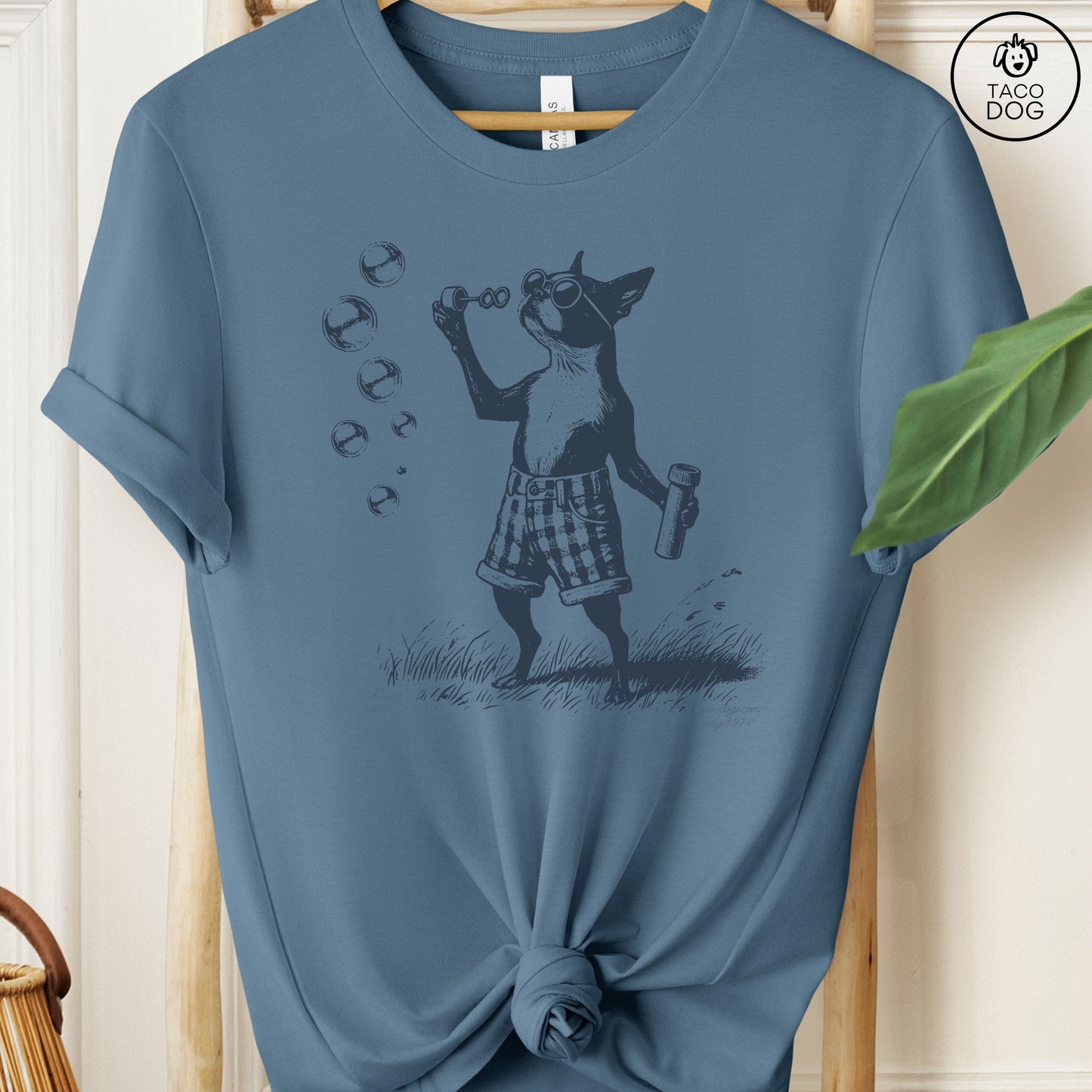 Boston Terrier Ink Drawing Bubbles T-Shirt