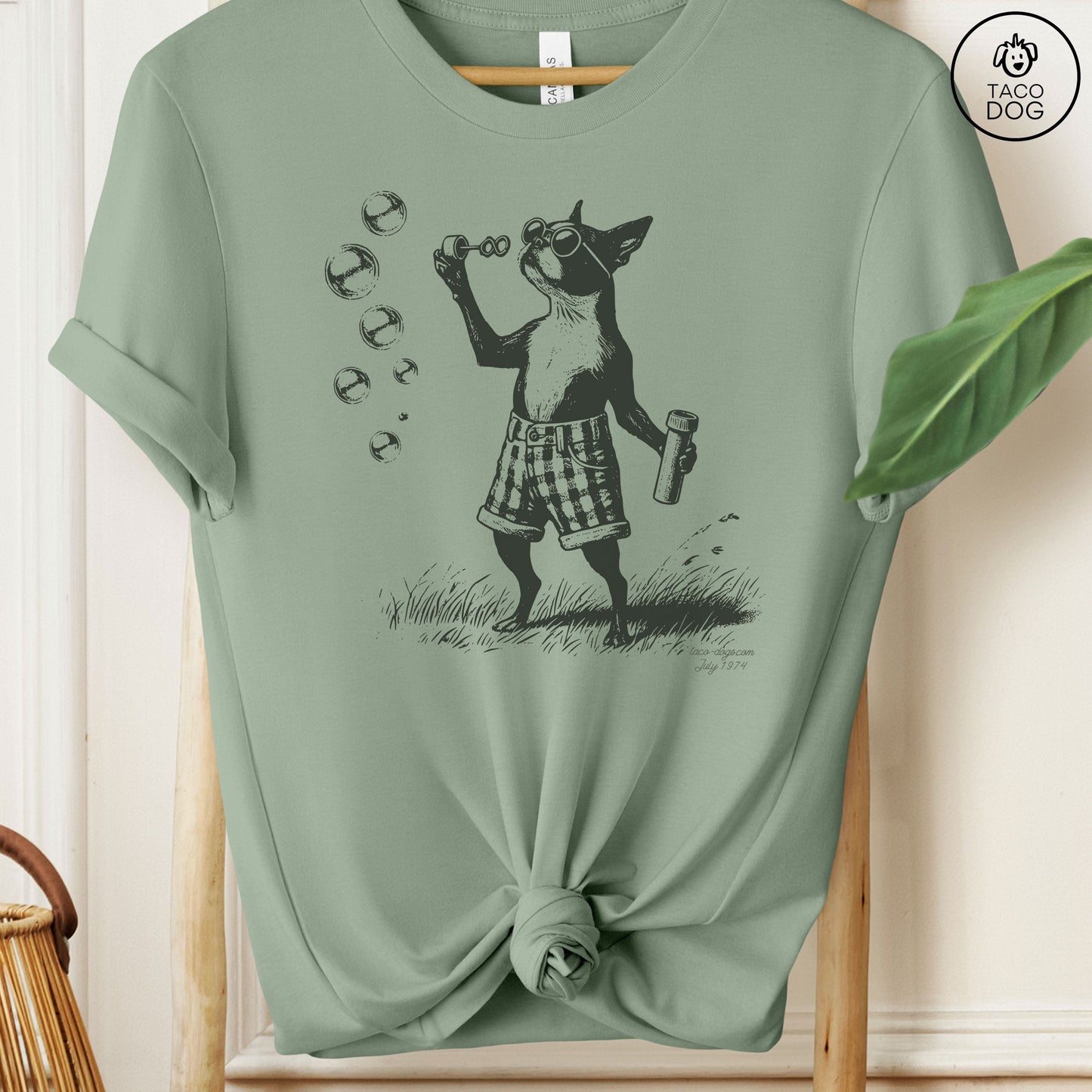 Boston Terrier Ink Drawing Bubbles T-Shirt