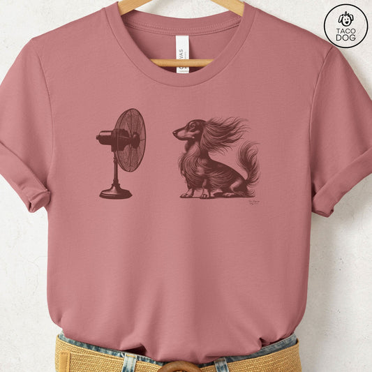 Dachshund Doxie Wiener Dog Fan T-Shirt Heather Mauve Taco-Dog