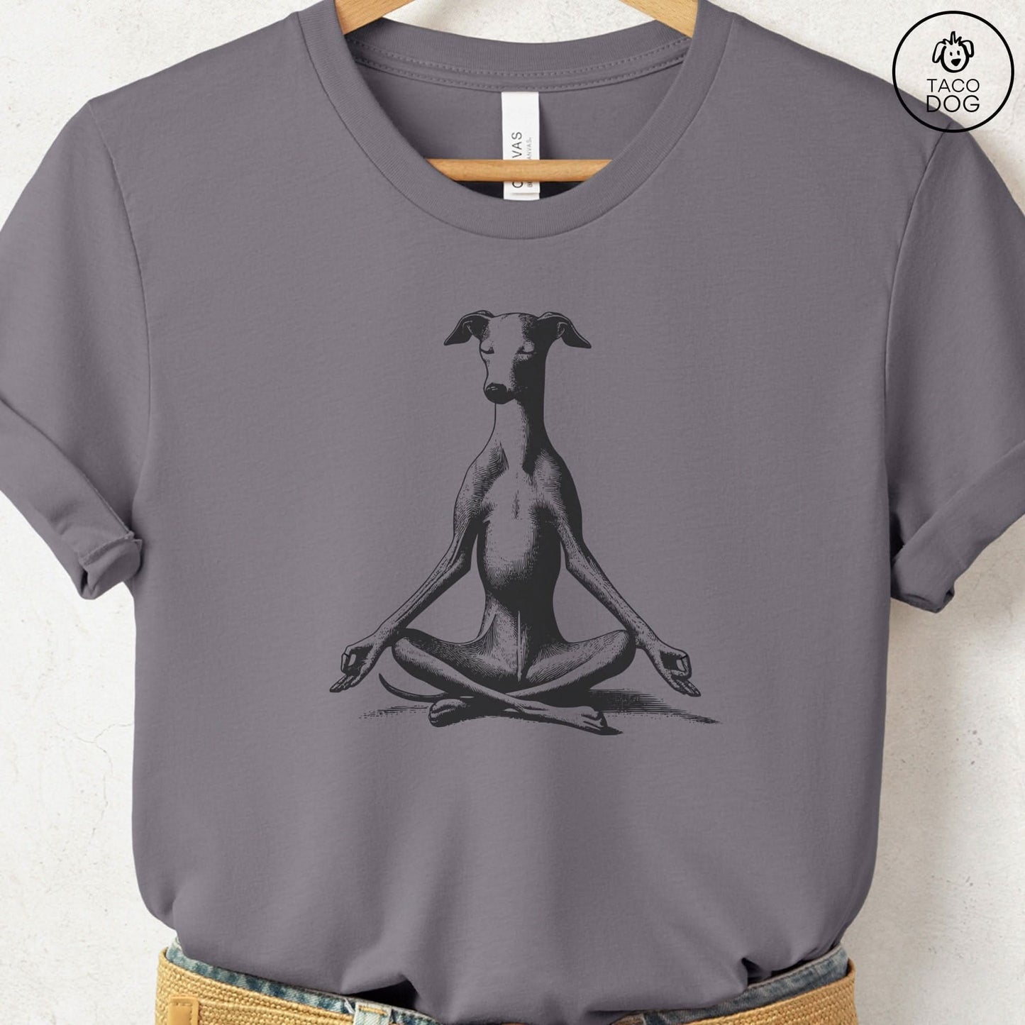 Italian Greyhound Whippet Iggy Meditate Yoga T-Shirt Storm