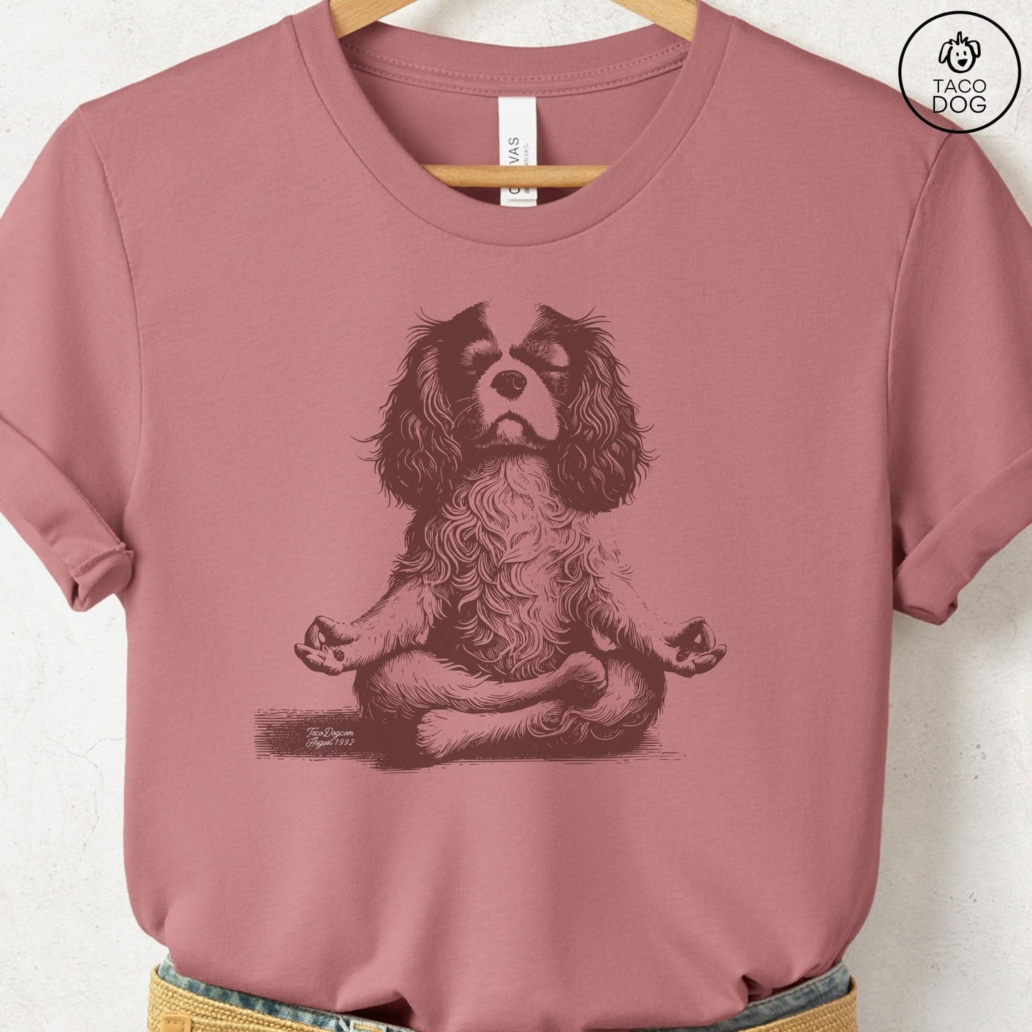 Cavalier King Charles Spaniel Meditate Yoga T-Shirt