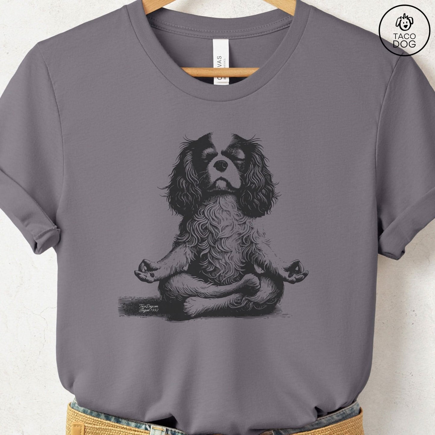 Cavalier King Charles Spaniel Meditate Yoga T-Shirt