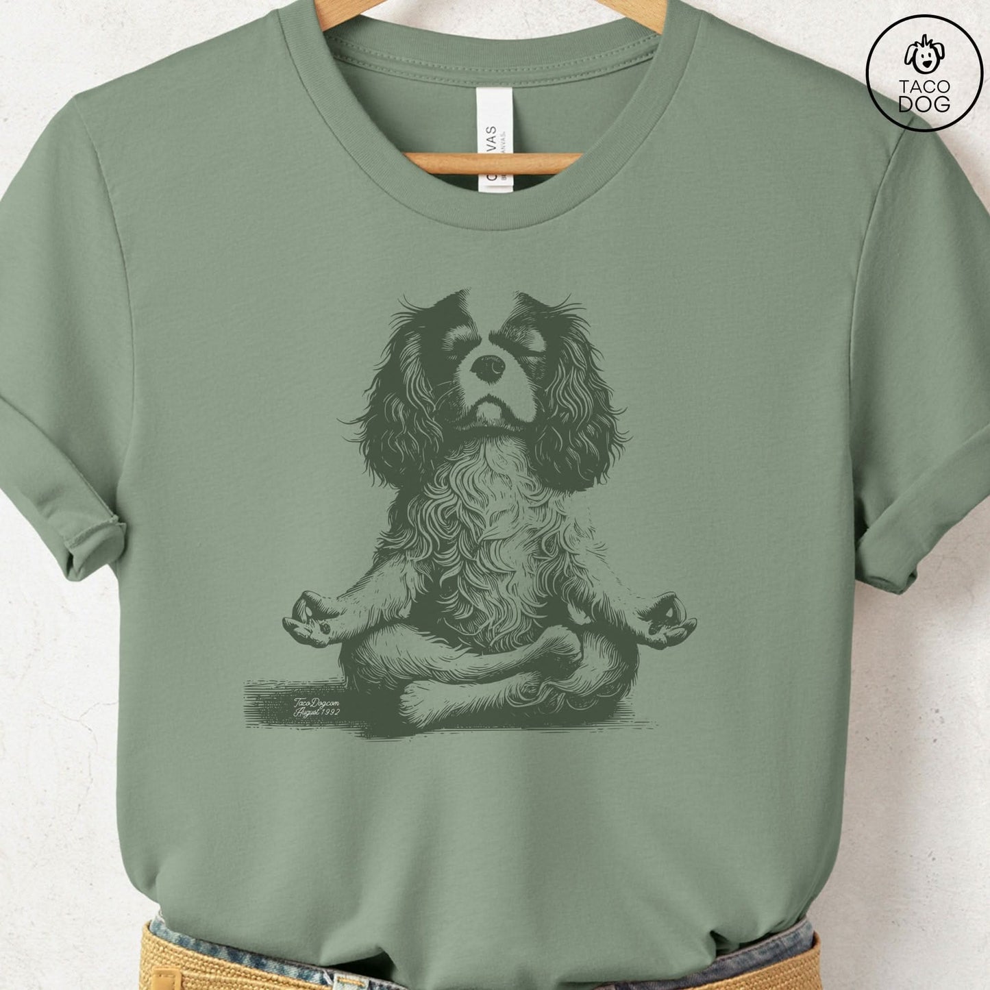 Cavalier King Charles Spaniel Meditate Yoga T-Shirt