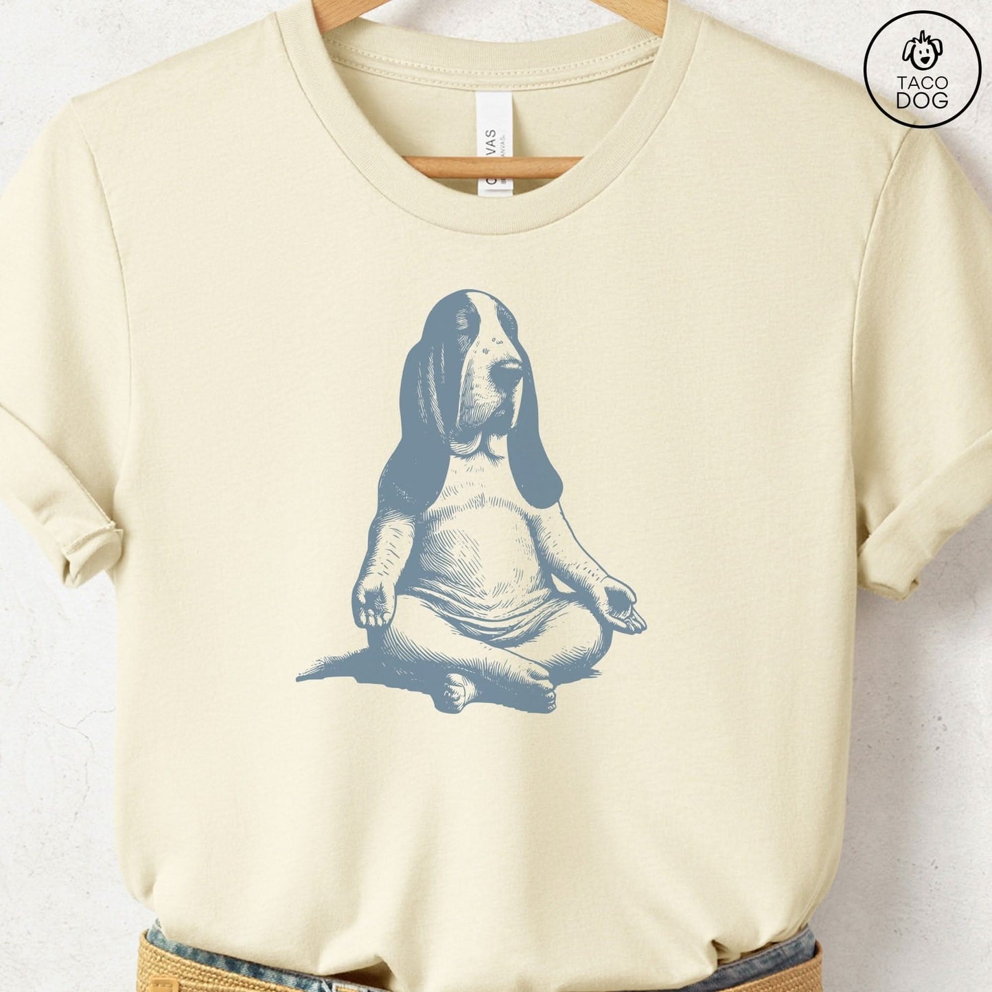 Basset Hound Meditate Yoga T-Shirt