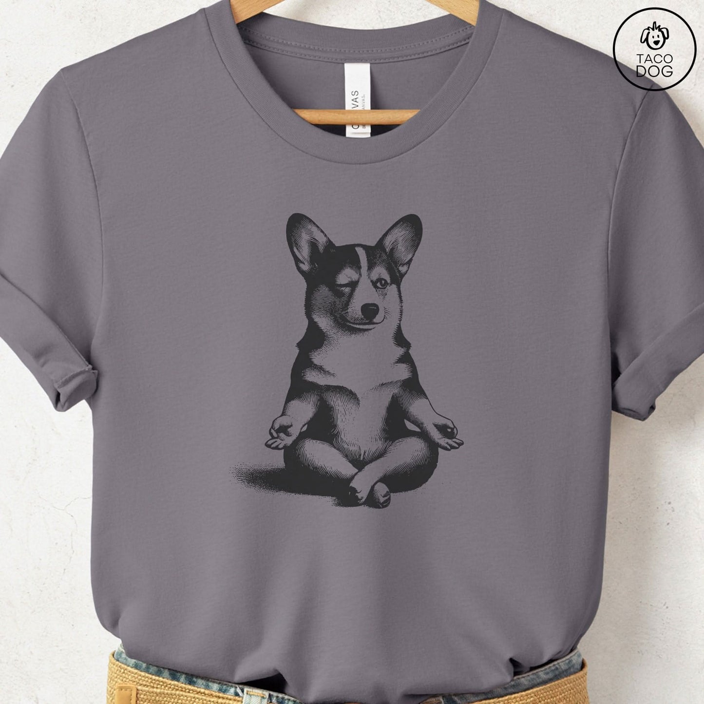 Corgi Meditate Yoga T-Shirt