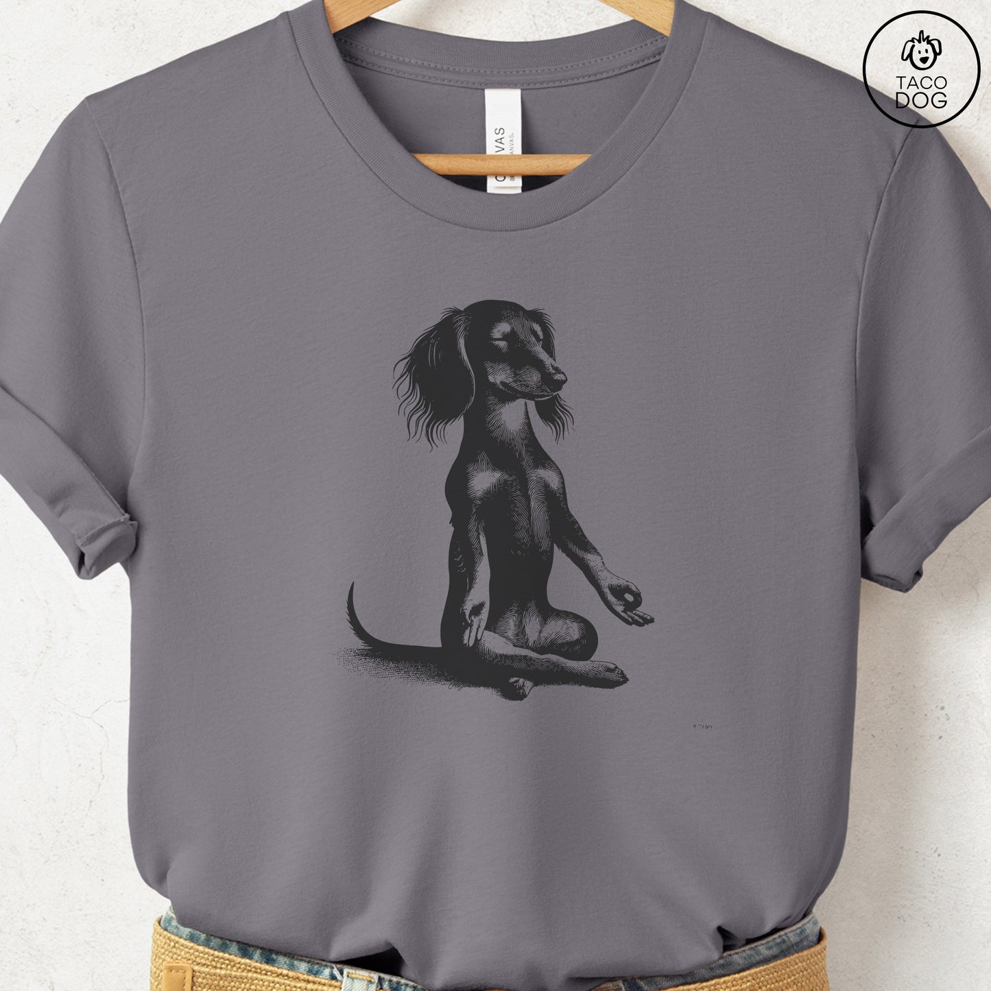 Dachshund Wiener Dog Meditate Yoga T-Shirt