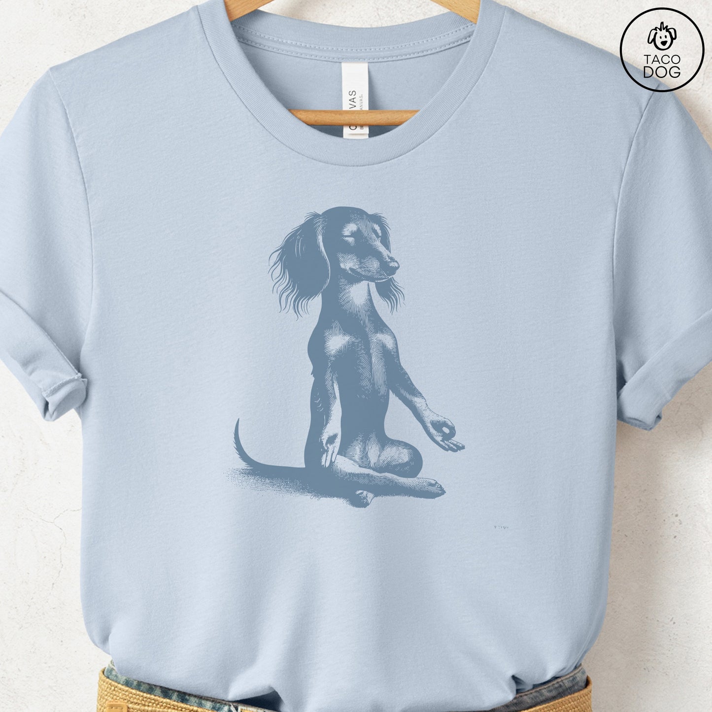 Dachshund Wiener Dog Meditate Yoga T-Shirt