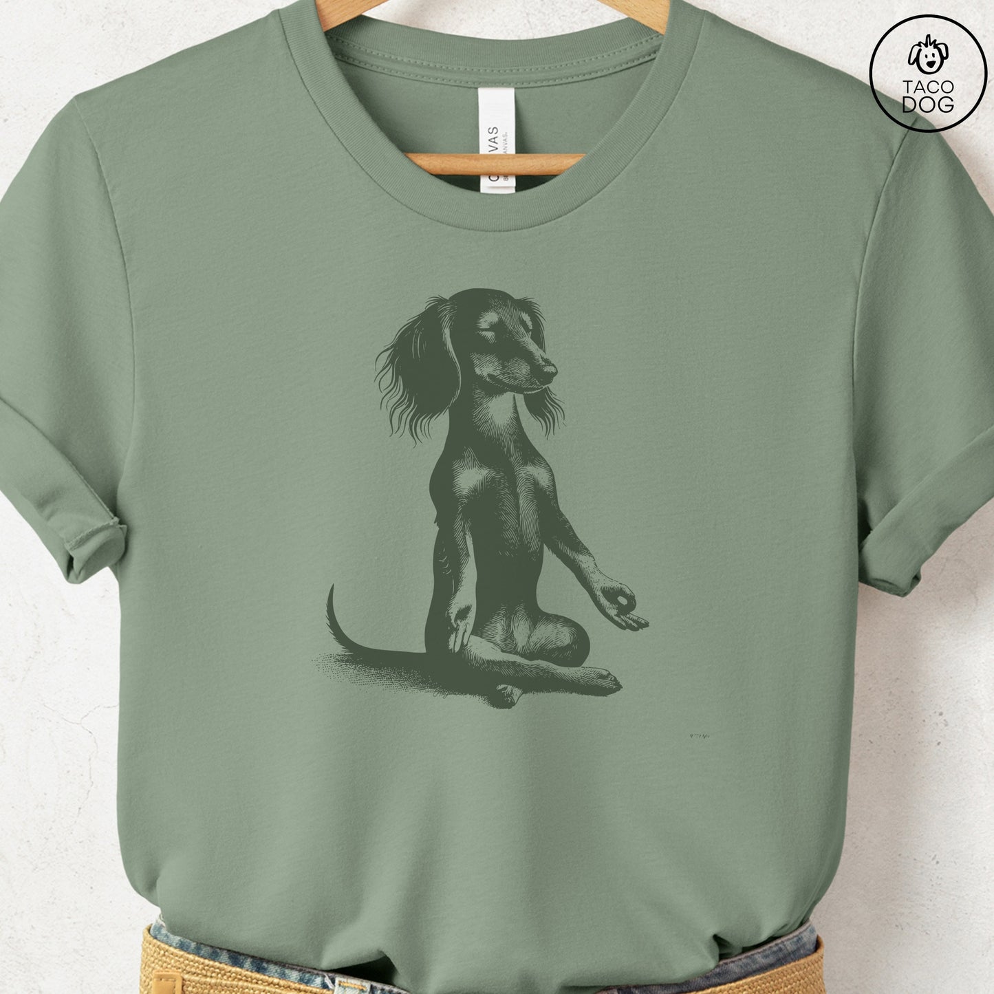 Dachshund Wiener Dog Meditate Yoga T-Shirt