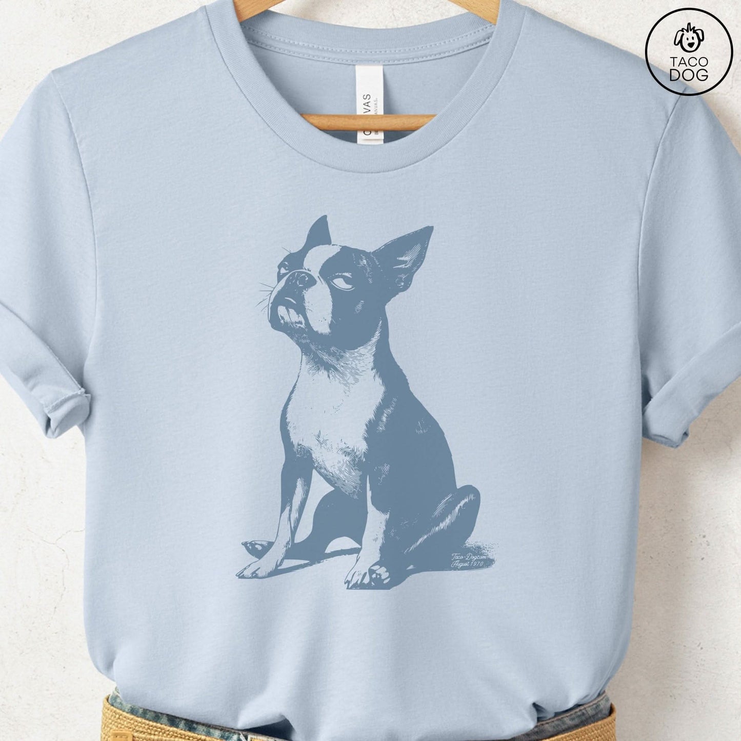Boston Terrier Eye Rolling Disapproving Dog T-Shirt