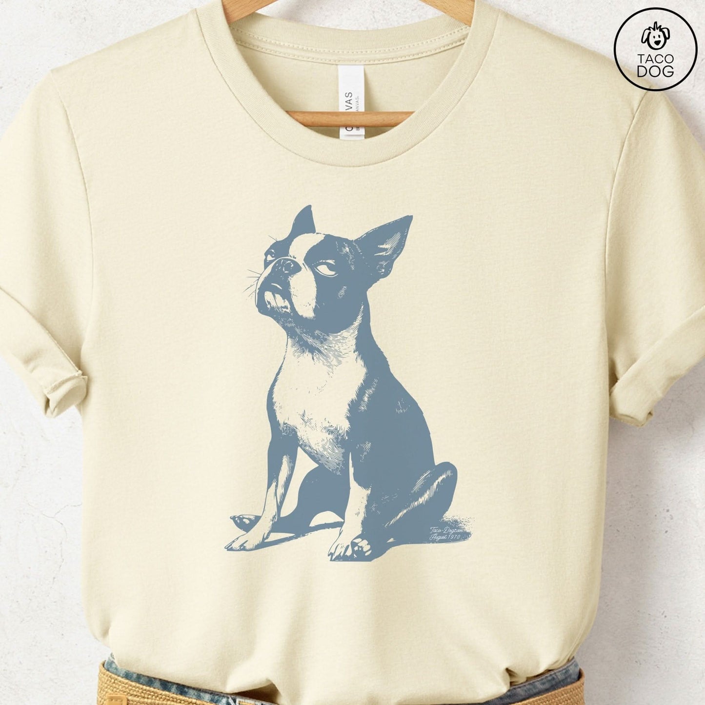Boston Terrier Eye Rolling Disapproving Dog T-Shirt