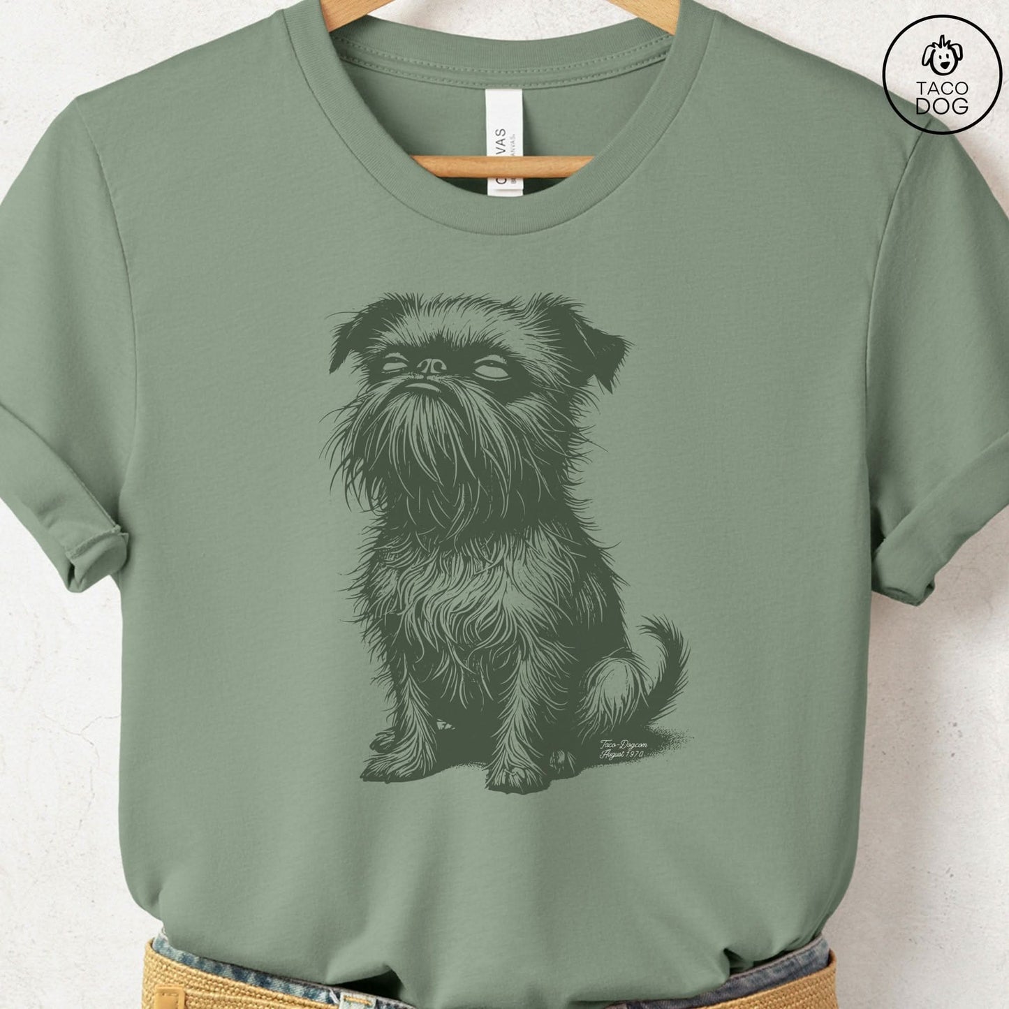 Brussels Griffon Eye Rolling Disapproving Dog T-Shirt