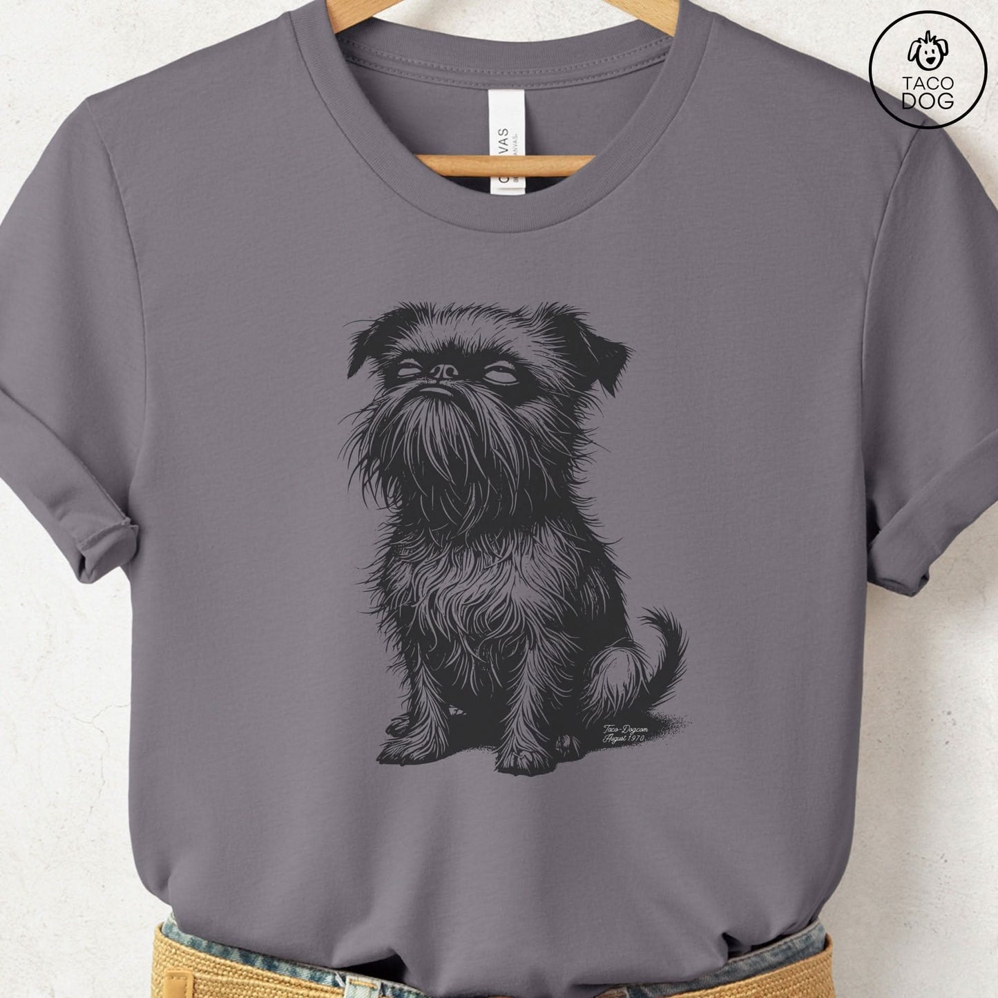Brussels Griffon Eye Rolling Disapproving Dog T-Shirt