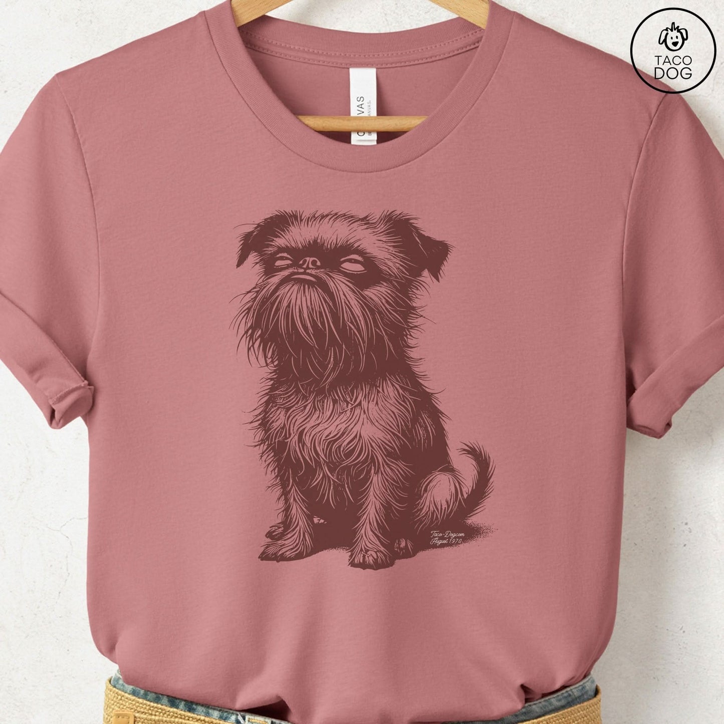 Brussels Griffon Eye Rolling Disapproving Dog T-Shirt