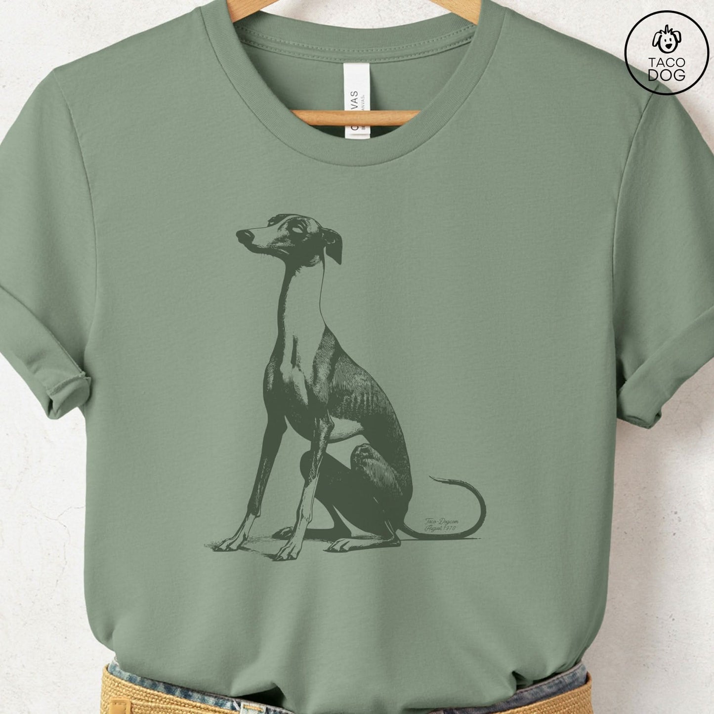 Italian Greyhound Whippet Eye Rolling Disapproving Dog T-Shirt