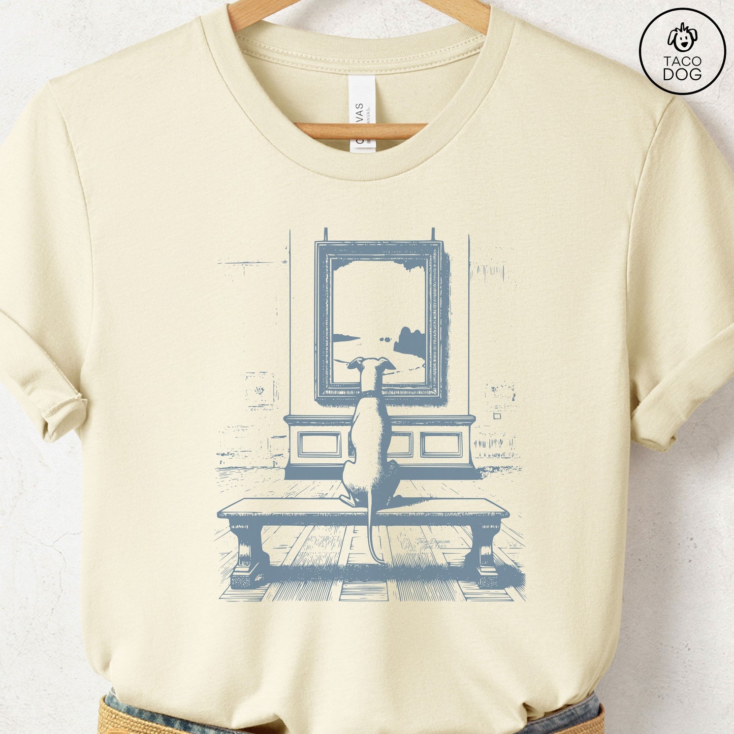 Italian Greyhound Whippet Art Gallery Museum T-Shirt