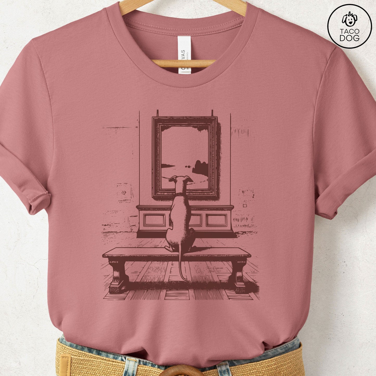 Italian Greyhound Whippet Art Gallery Museum T-Shirt