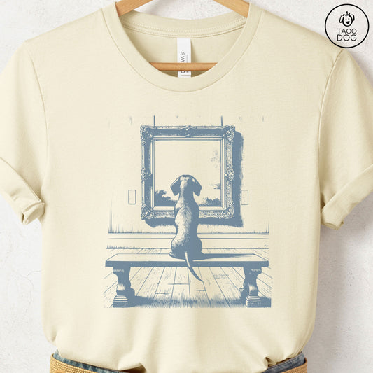 Dachshund Wiener Dog Doxie Sausage Dog Museum Art Gallery T-Shirt Natural Taco-Dog