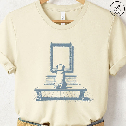 Pug Museum Art Gallery T-Shirt Natural Taco-Dog