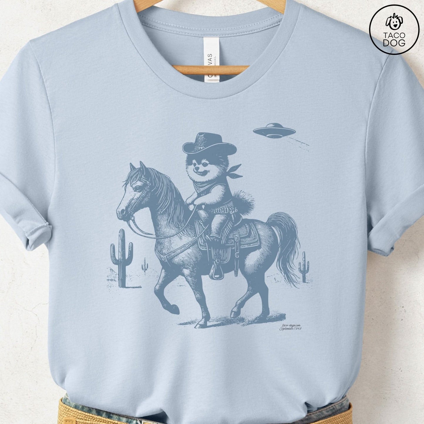 Pomeranian Horseback Cowboy T-Shirt