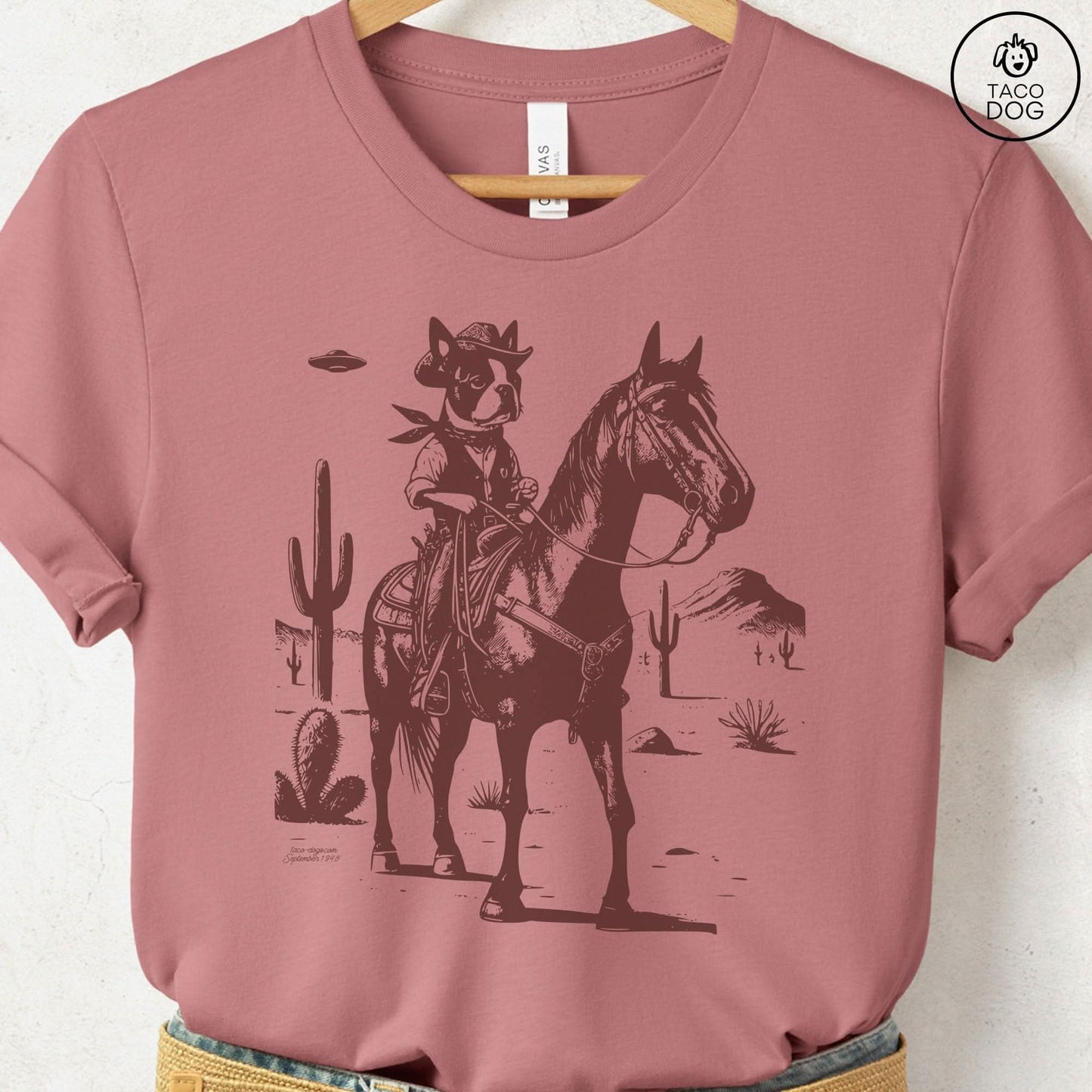 Boston Terrier Horseback T-Shirt