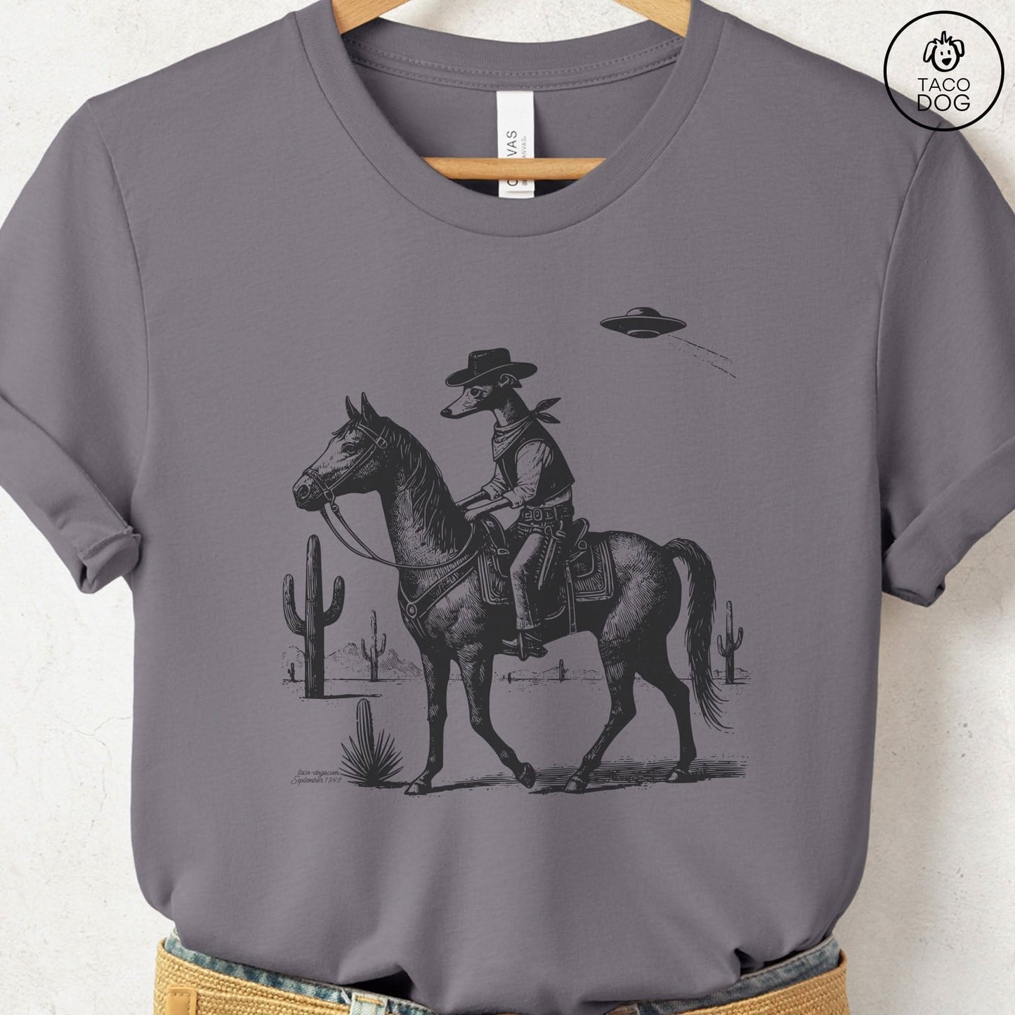 Italian Greyhound Whippet Horseback T-Shirt