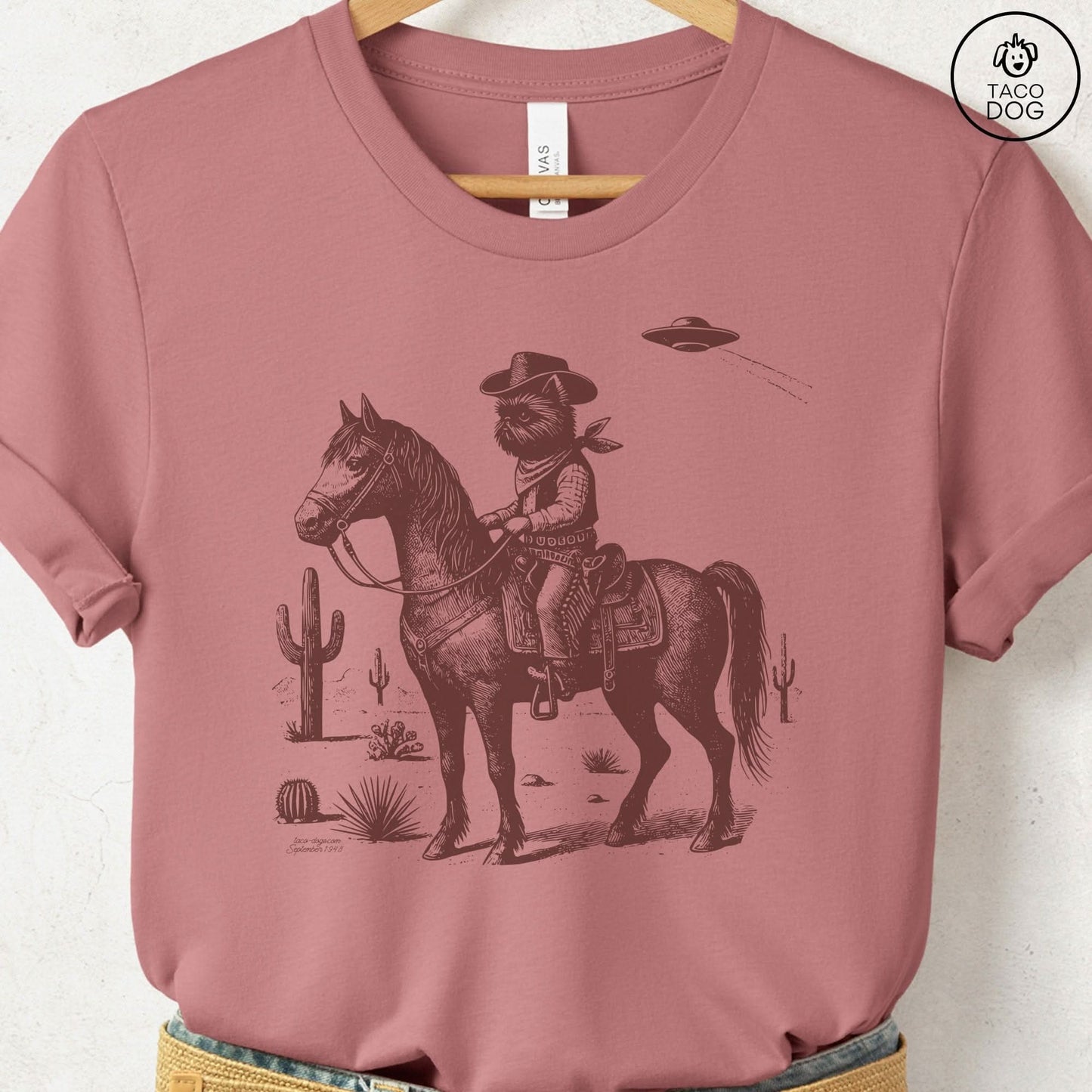 Brussels Griffon Griff Horseback T-Shirt