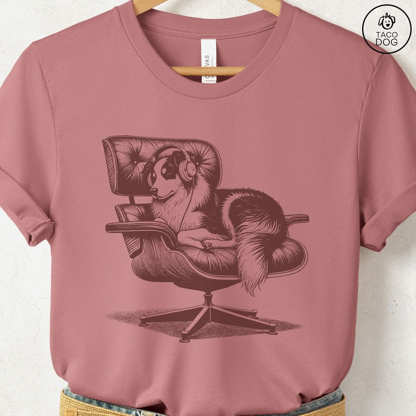 Australian Shepherd Eames Headphones T-Shirt