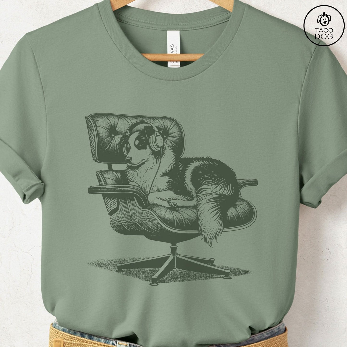 Australian Shepherd Eames Headphones T-Shirt