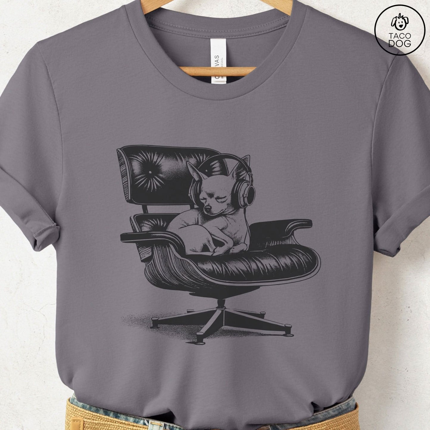 Chihuahua Eames Headphones T-Shirt