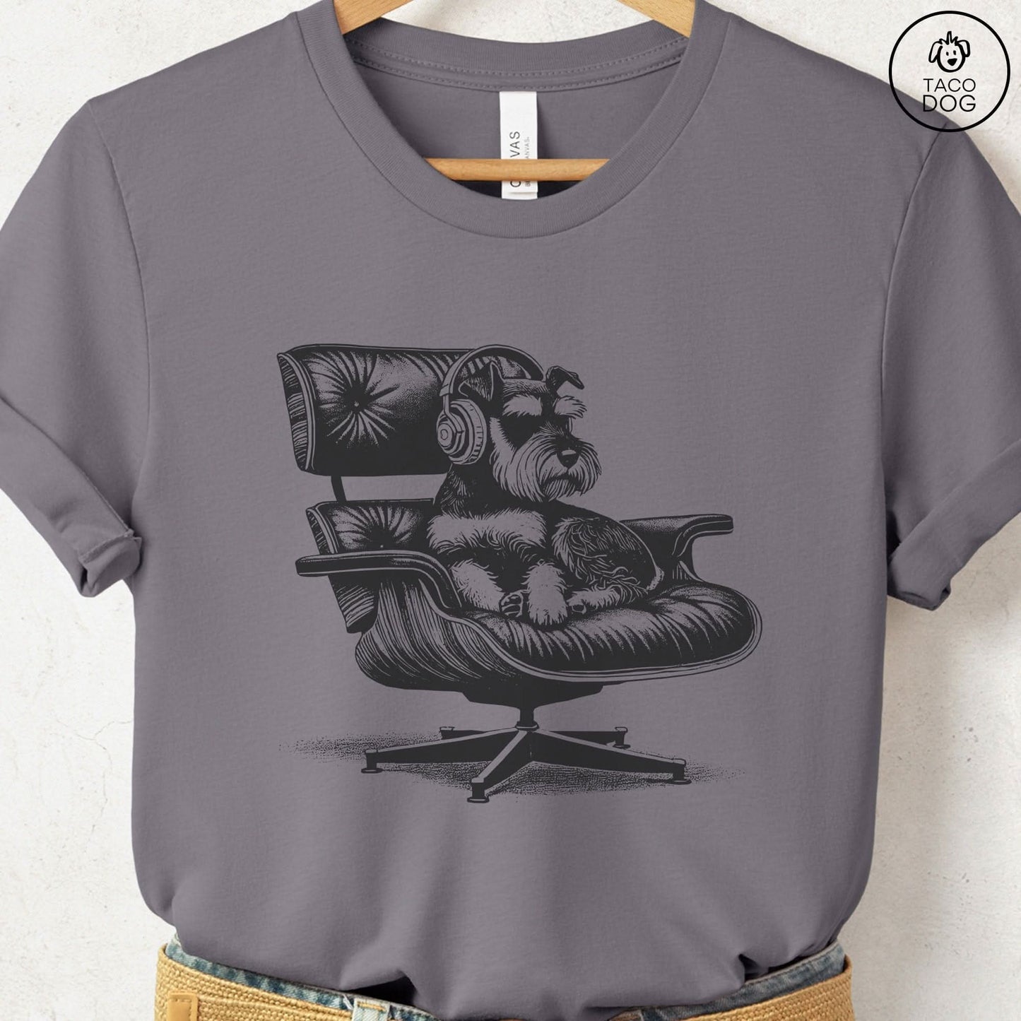 Schnauzer Eames Headphones T-Shirt