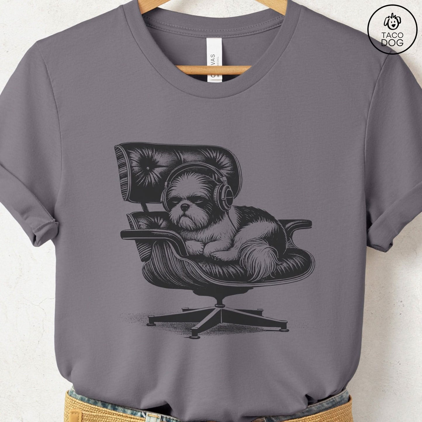 Shih Tzu Eames Headphones T-Shirt