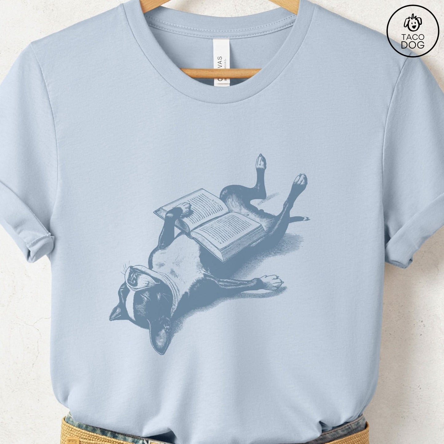 Boston Terrier Book Nap T-Shirt