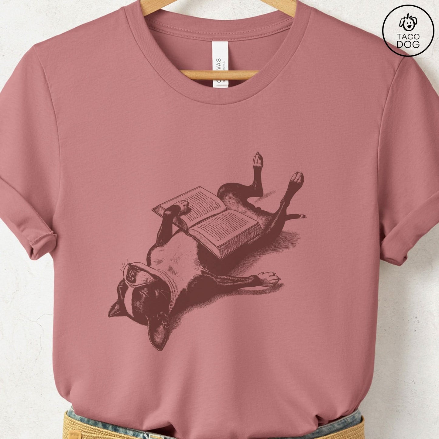 Boston Terrier Book Nap T-Shirt