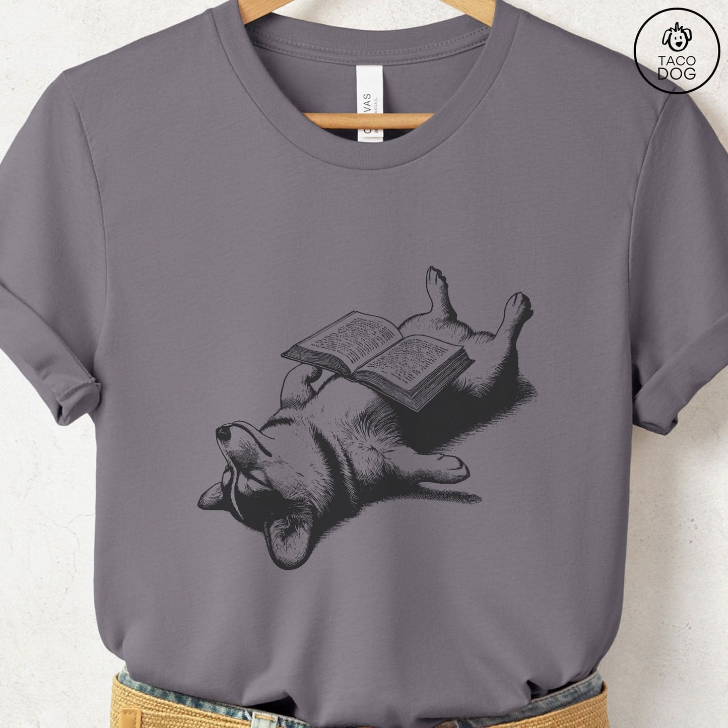Corgi Book Nap T-Shirt
