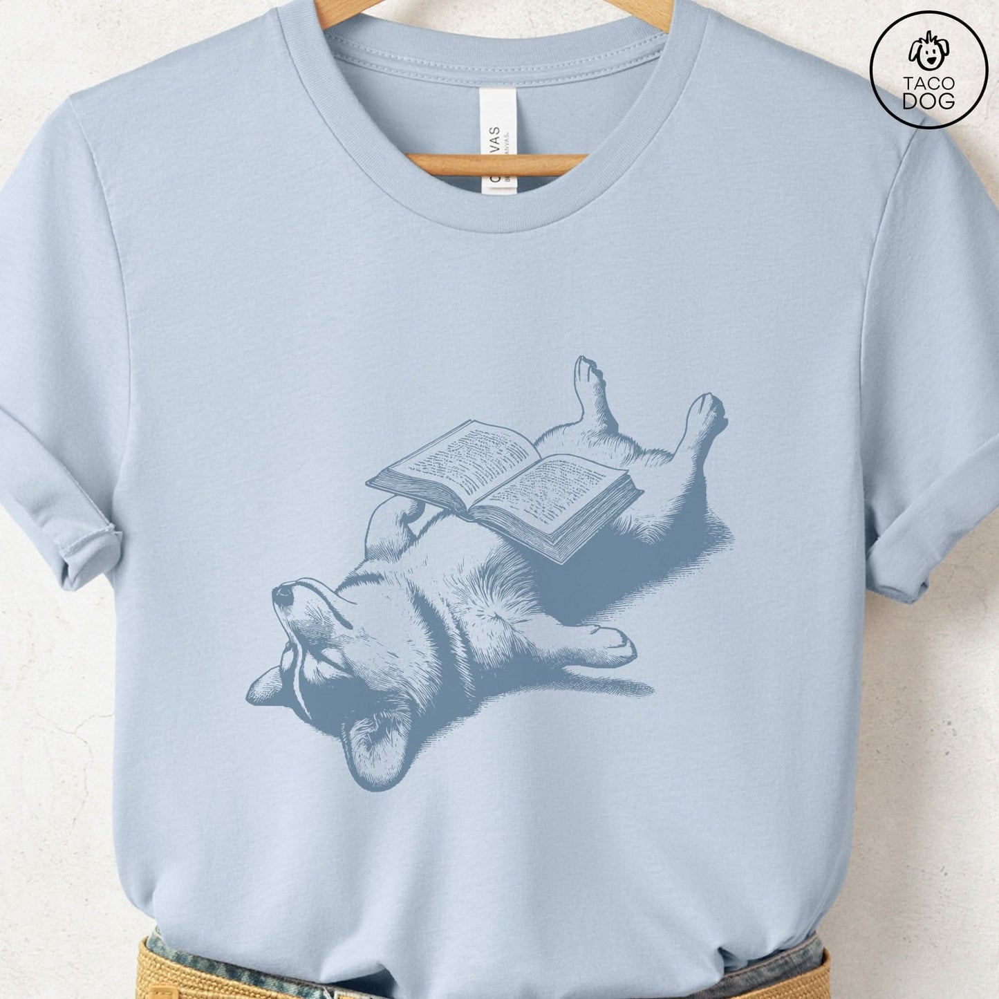 Corgi Book Nap T-Shirt