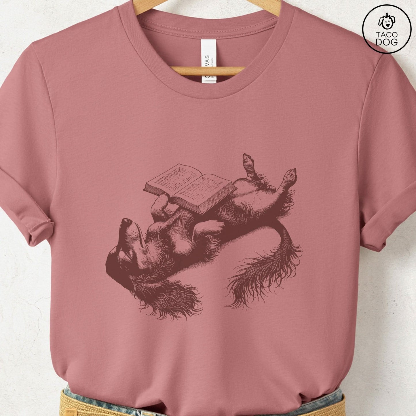 Dachshund Book Nap T-Shirt