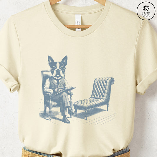 Boston Terrier Therapy Dog T-Shirt Natural Taco-Dog