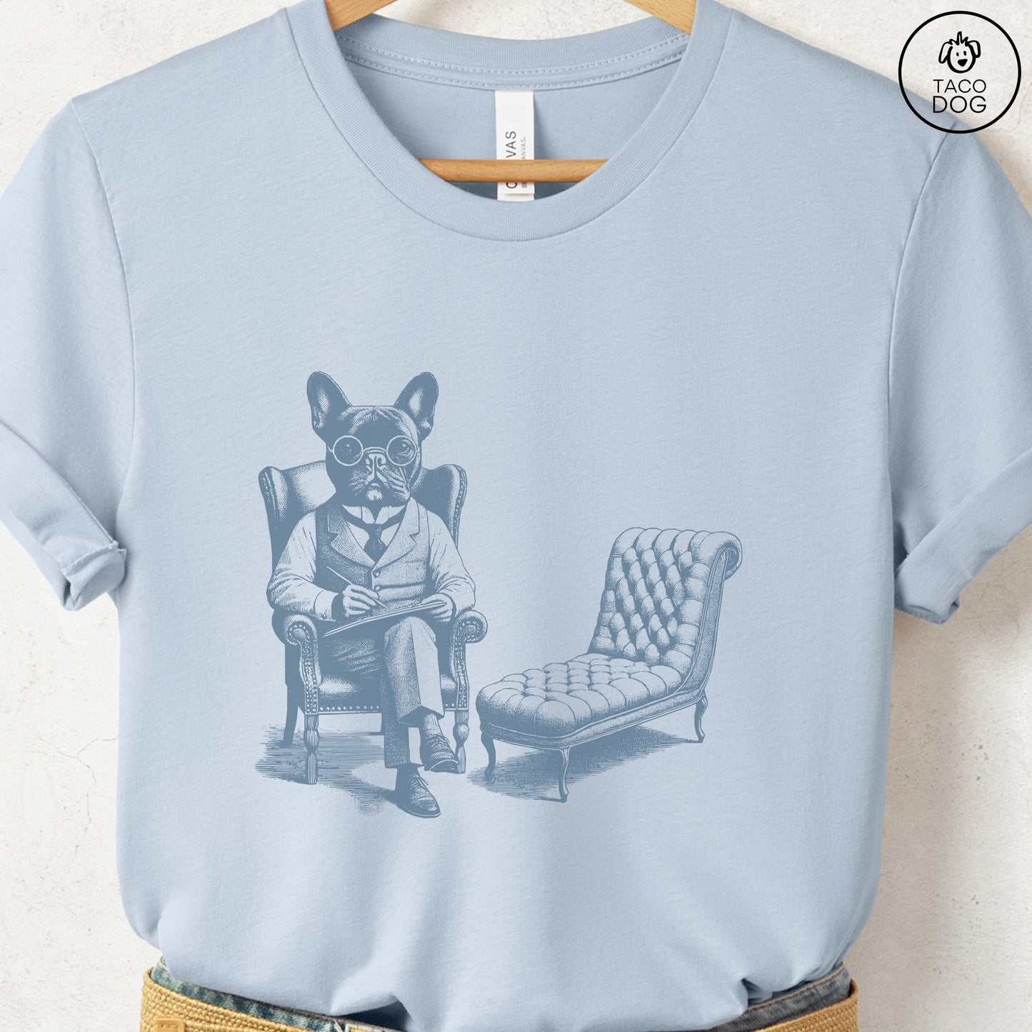 Frenchie French Bulldog Therapy Dog T-Shirt