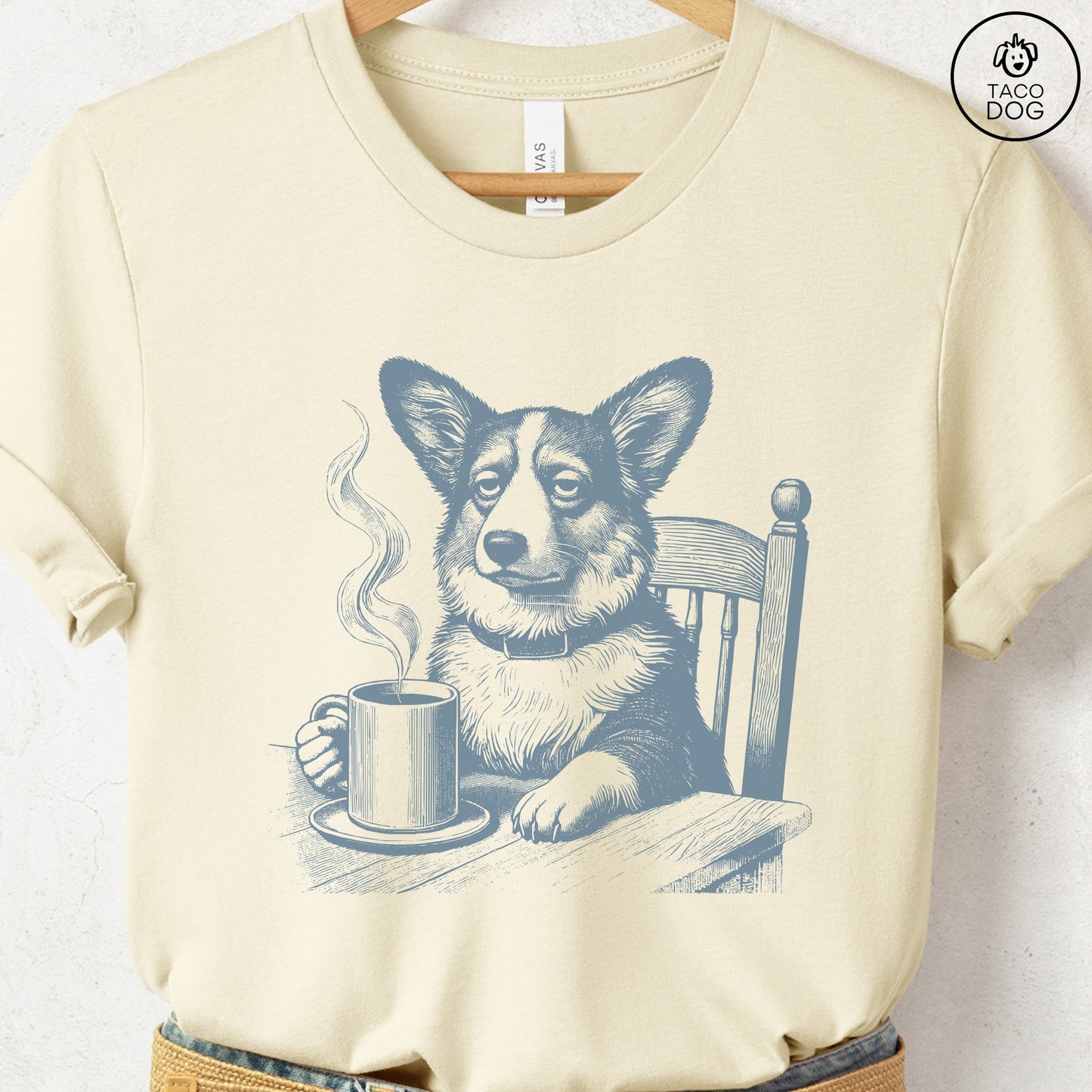 Corgi Coffee Morning Mood T-Shirt
