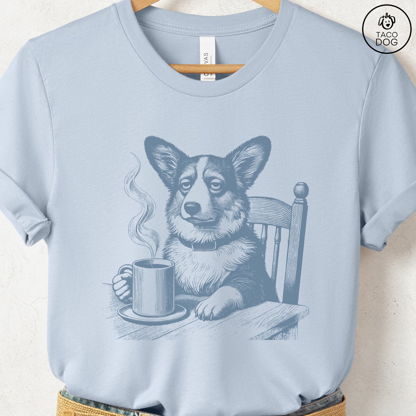 Corgi Coffee Morning Mood T-Shirt