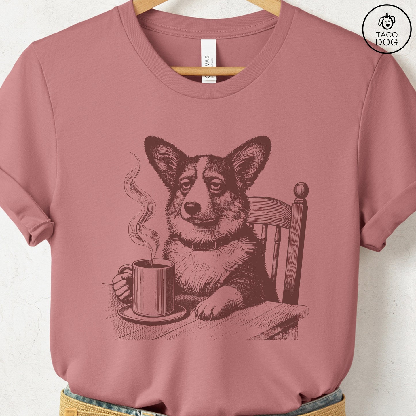 Corgi Coffee Morning Mood T-Shirt