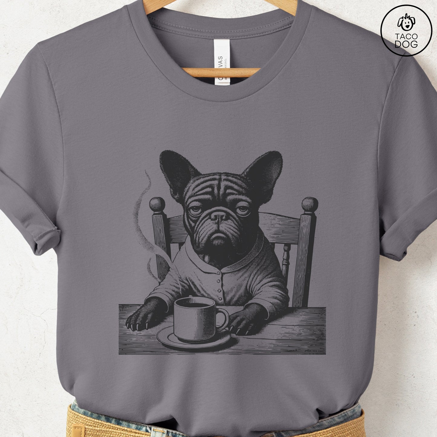French Bulldog Frenchie Coffee Morning Mood T-Shirt