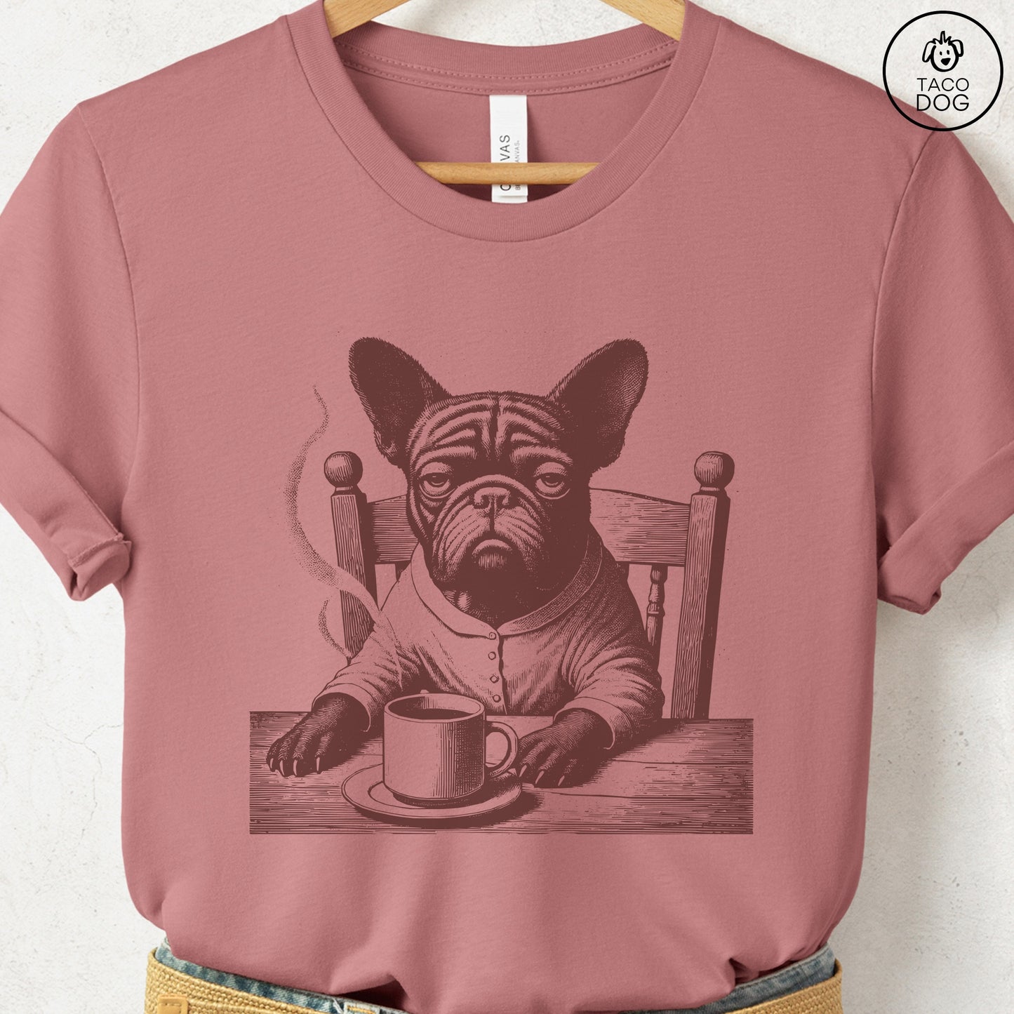 French Bulldog Frenchie Coffee Morning Mood T-Shirt