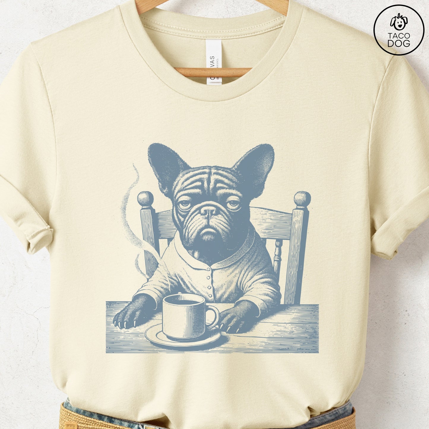 French Bulldog Frenchie Coffee Morning Mood T-Shirt