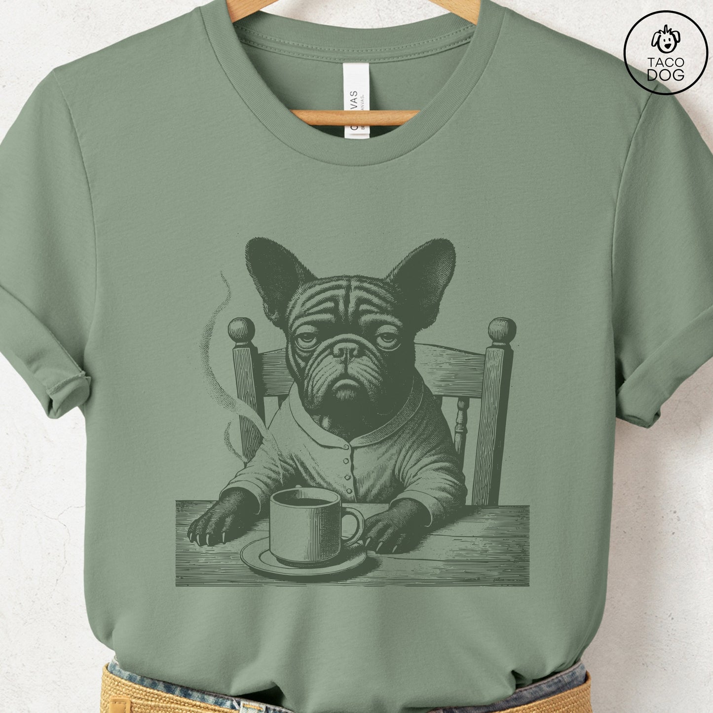 French Bulldog Frenchie Coffee Morning Mood T-Shirt