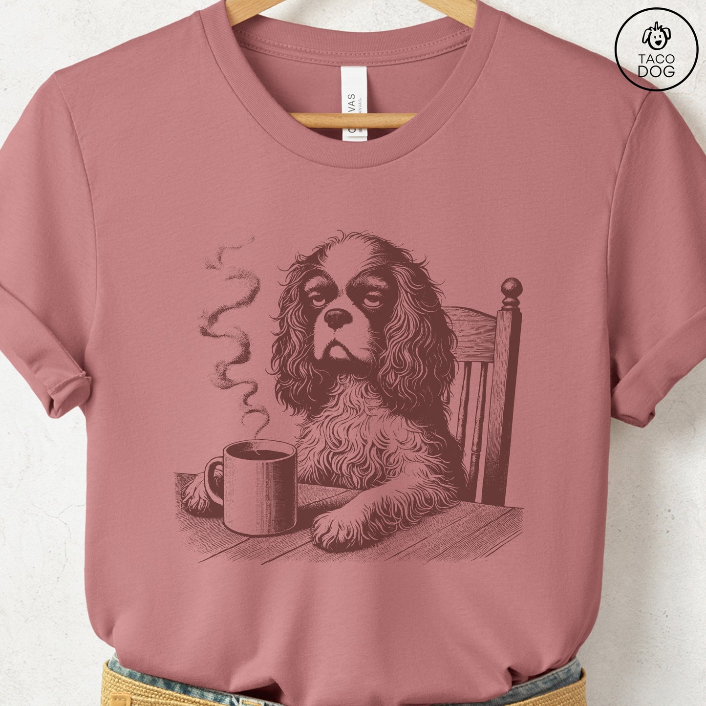 Cavalier King Charles Spaniel Coffee Morning Mood T-Shirt
