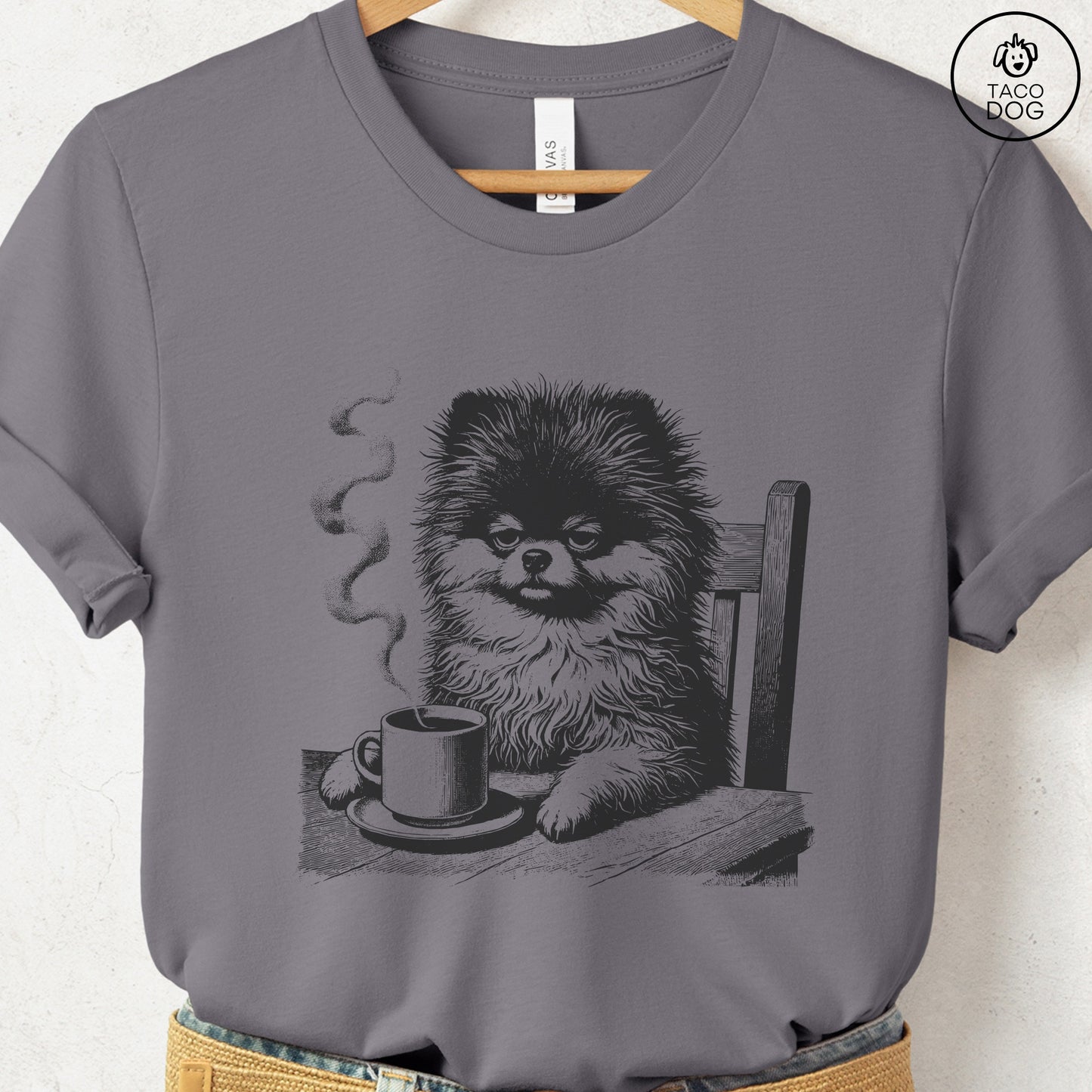 Pomeranian Coffee Morning Mood T-Shirt