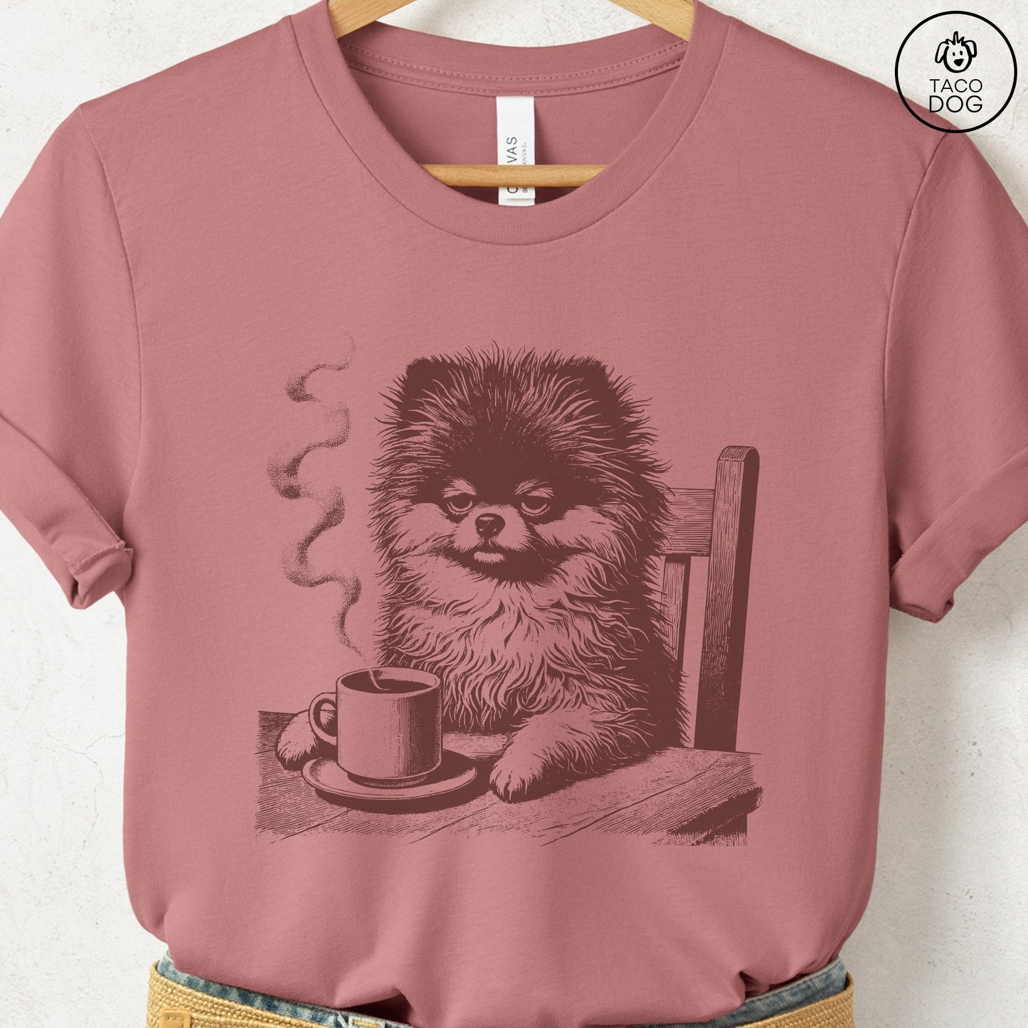 Pomeranian Coffee Morning Mood T-Shirt